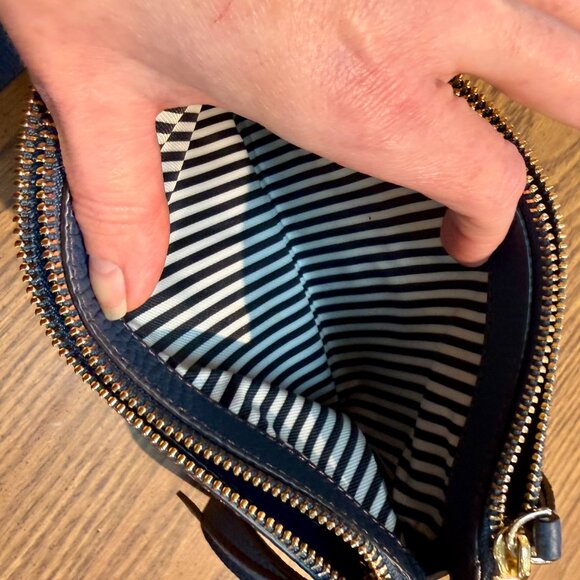 Kate Spade New York Navy Leather Crossbody Bag Pebbled - New - Never Used - Picture 11 of 15